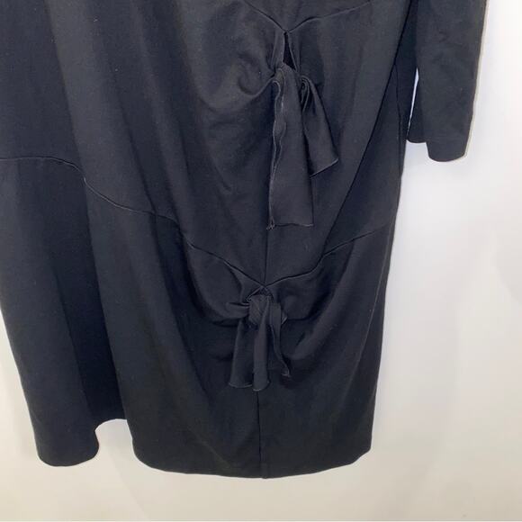 Halogen Women’s Black Bow Tie Detail Knee Length Dress 3/4 Sleeves Size XL - Picture 6 of 8